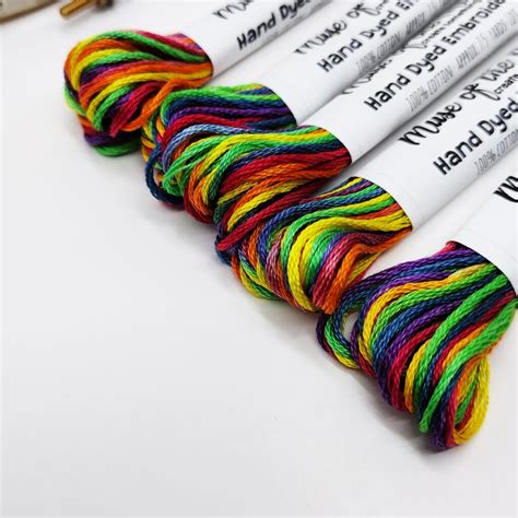 Rainbow Variegated Embroidery Floss Muse Of The Morning Hand Dyed