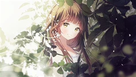 Desktop Wallpaper Smile Cute Anime Girl Original Brown