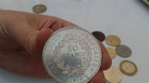 Old Pre Euro French Coins 50 Franc Coin Youtube