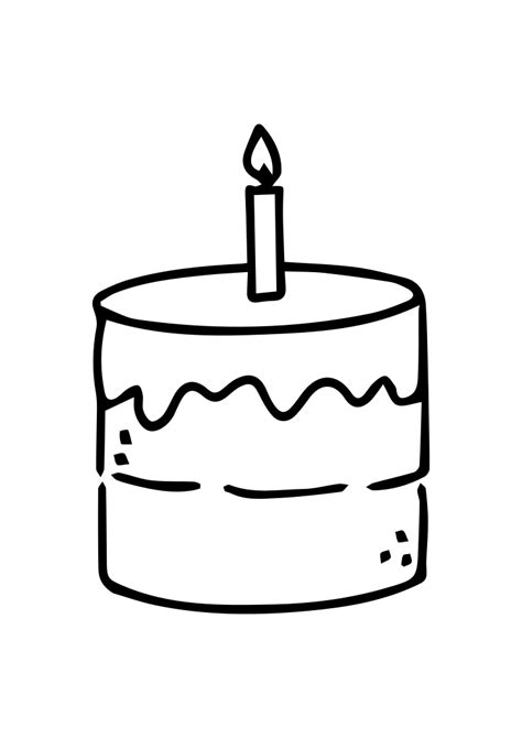 Birthday Cake Clipart Black And White Free Black White Birthday Cake