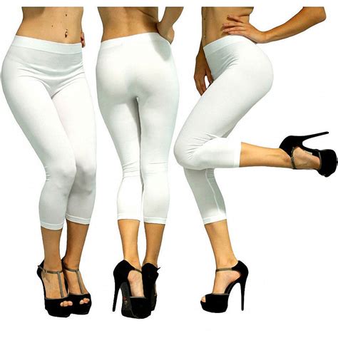 women capri leggings seamless one size stretch spandex yoga pants opaque jegging