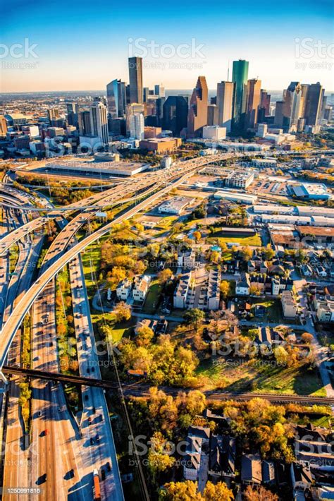 Downtown Houston Aerial View Stock Photo Download Image Now Houston