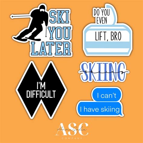 Skiing Sticker Pack Do You Even Lift Bro Im Difficult Skiing Ski