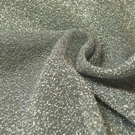 Glitter Knit Fabric Metallic Shiny Elastic Dark Silver Etsy