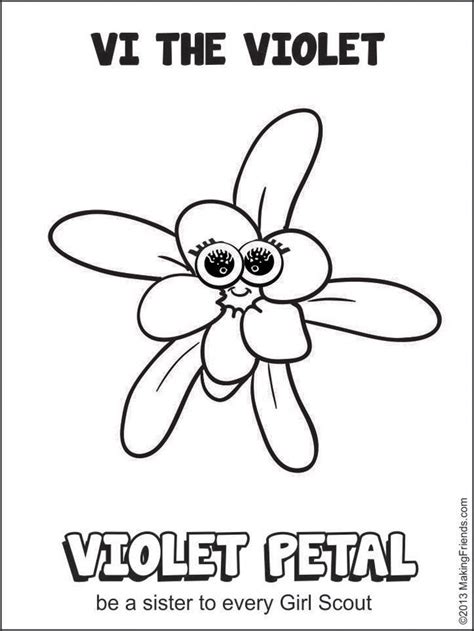 Girl Scout Daisy Flower Coloring Page