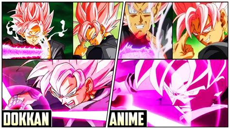 Lr Goku Black Ssj Rose Dokkan Vs Anime Comparison Youtube