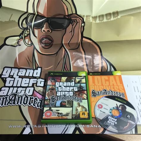 Grand Theft Auto San Andreas Original Xbox Game Pal Version Manual Map