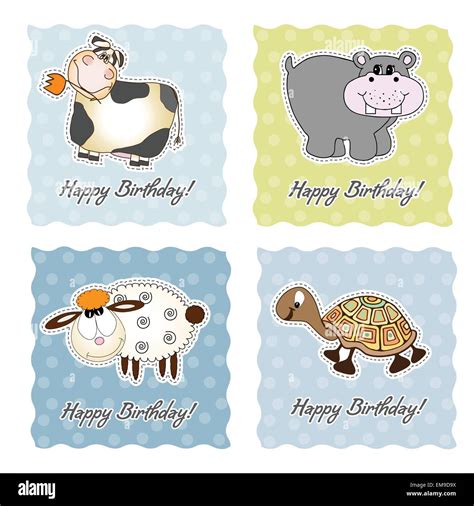Happy Birthday Sticker Stock Vector Images Alamy
