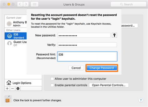 How To Change The Login Password Of A User On Your Mac