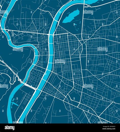 Detailed Map Of Lyon City Administrative Area Royalty Free Vector