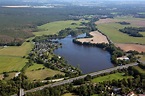 Luftbild Radeburg - Uferbereiche des Sees Radeburger Stausee mit dem ...