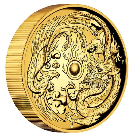 Dragon And Phoenix 2017 2oz High Relief Gold Proof Coin
