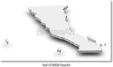 free art print of map baja california mexico 3d illustration map of baja california a