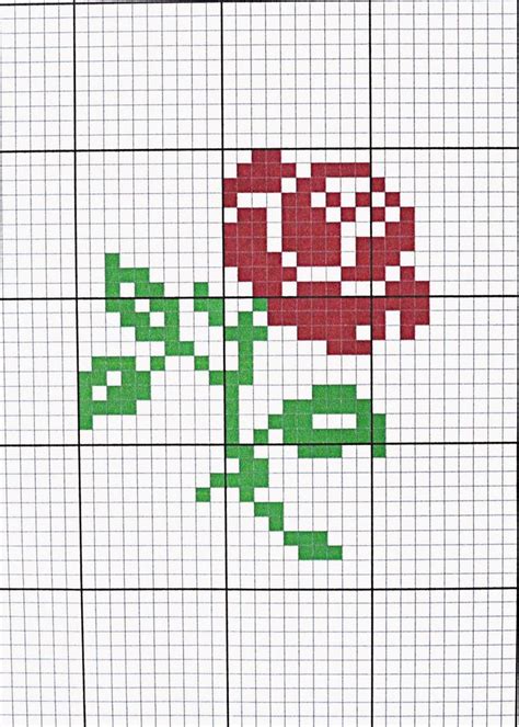 French Rose Pattern Rose Cross Stitch Pattern Shabby Chic Cross