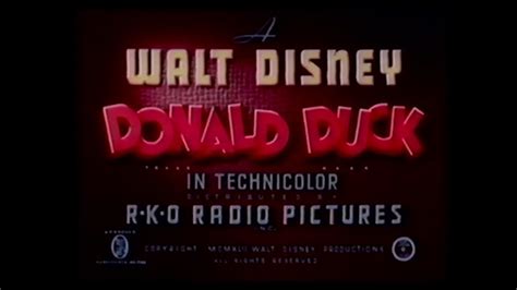 Donald Duck Bellboy Donald 1942 Original Rko Opening Titles Youtube
