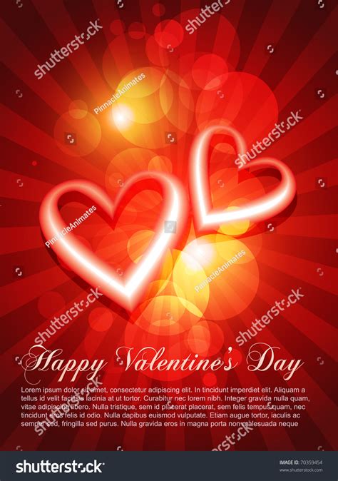 Beautiful Red Heart Background Design Illustration Stock Vector