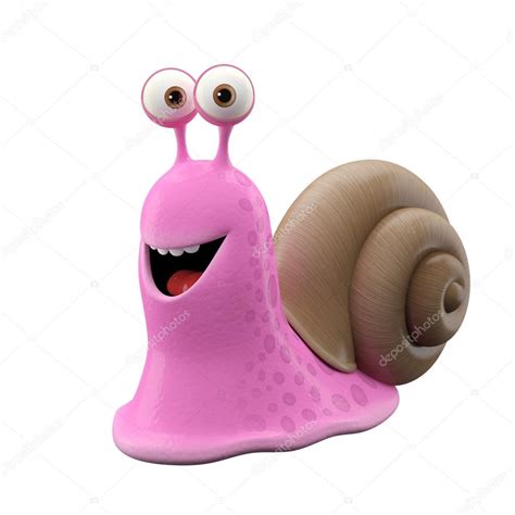 Funny Pink Cartoon Snail — Stock Photo © Zahradnik 43185521