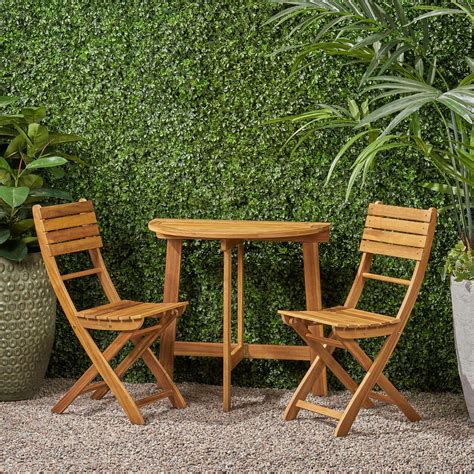 Mix and match chairs, or go for a bistro table set with chairs included. Sophia Outdoor 2 Seater Half-Round Folding Acacia Wood ...