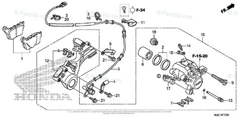 Dual piston floating type disc brake caliper.as the name suggests, it has two pistons which provide a strong braking force than the single piston type brakes. Honda Motorcycle 2017 OEM Parts Diagram for Rear Brake ...