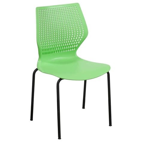 The two chairs are connected with a cute and practical coffee table. Used Metal Frame Plastic Stack Chair, Green | National ...