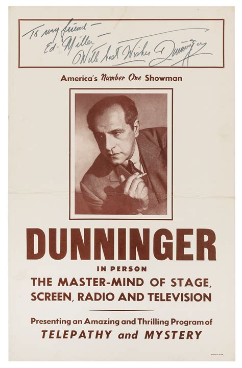 Lot Detail Dunninger Joseph Dunninger In Person Circa 1960 Pictori