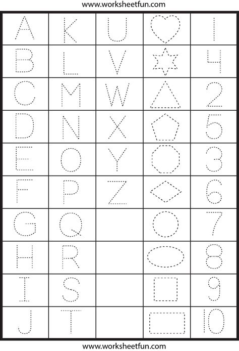 Traceable Letter And Number Worksheets Printable Form Templates And