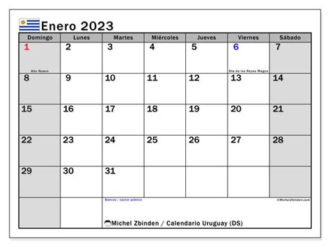 Calendario Enero 2023 Para Imprimir Pdmrea