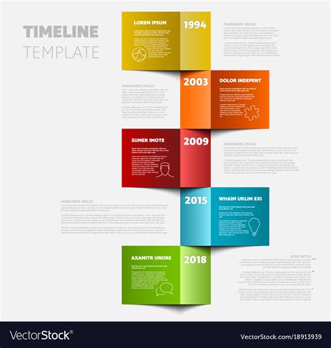 Vertical Timeline Template Royalty Free Vector Image