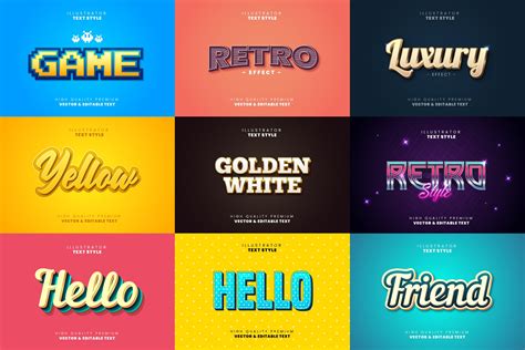 Editable Text Effects Illustrator Brushes And More Creative Market
