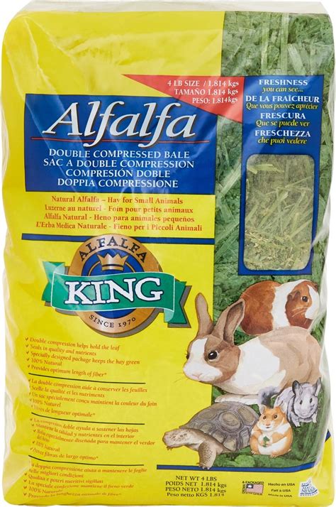 Alfalfa King Double Compressed Alfalfa Hay Small Animal Food 4 Lb Bag