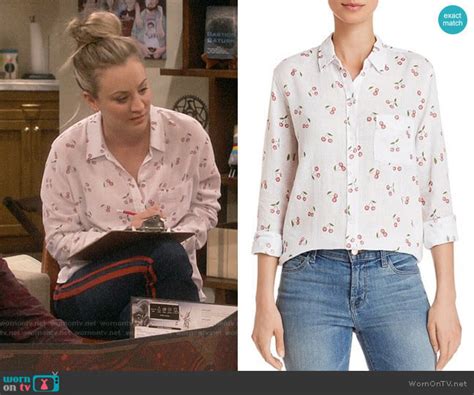 Wornontv Pennys Cherry Print Button Down Shirt On The Big Bang Theory