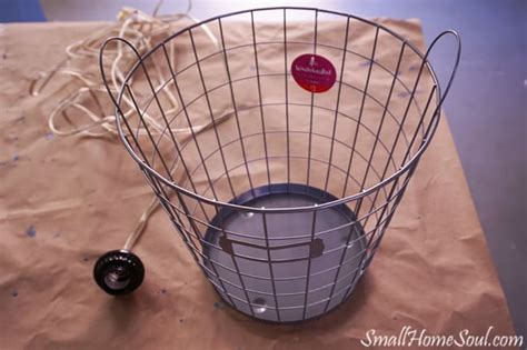 Diy Hanging Light From A Wire Basket Small Home Soul