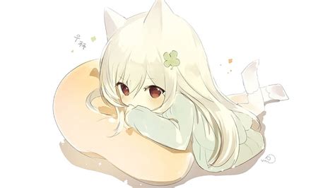 3840x2160 Anime Girl Chibi Cute Animal Ears Pillow For U Tv Anime