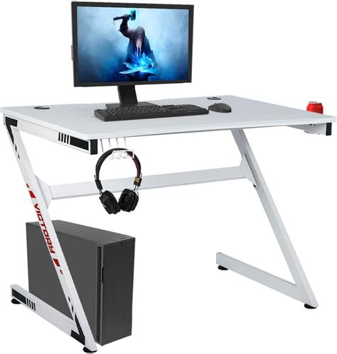 Yigobuy Gaming Desk 42 Inch Home Office Computer Table Z Shaped Gamer