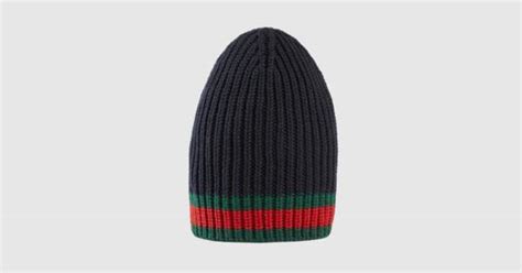 Wool Hat With Web Gucci Mens Beanies 4297534g2064000