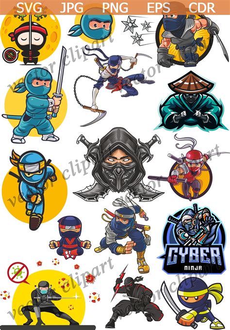 Ninja Svg Ninja Clipart Ninja Svg File Ninja Vector Cut Etsy