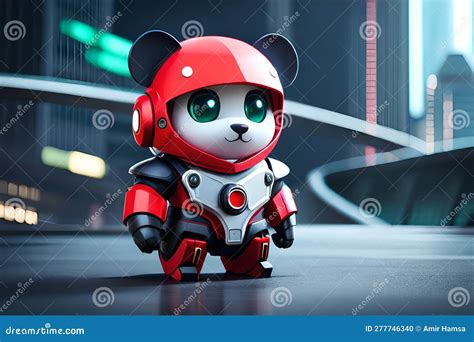 Little Robot Mecha Panda Stock Illustration Illustration Of Poster