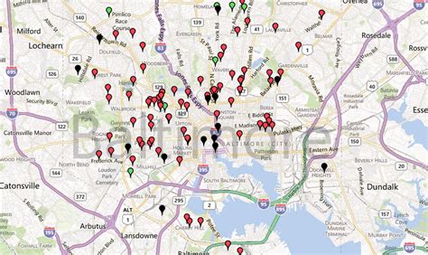 Baltimore Hits 100 Murder Victims On The Year Map Technically
