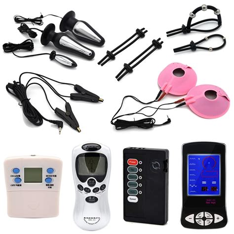 Electric Shock Kit Electro Pulse Stimulation Penis Rings Massage Glans