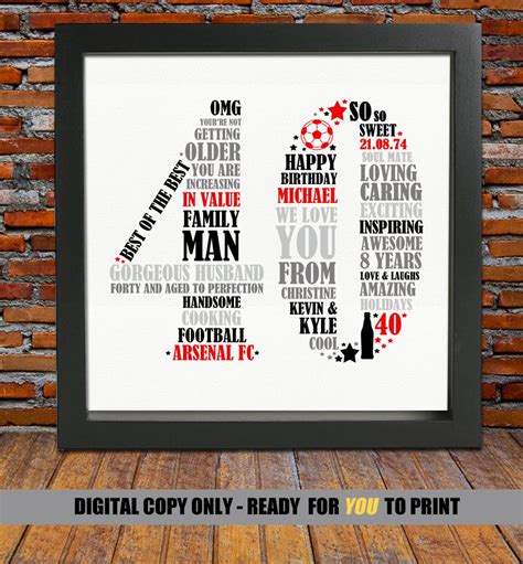 40th birthday ideas to help make your fortieth amazing! Personalized 40th Birthday Gift for Him 40th birthday 40th
