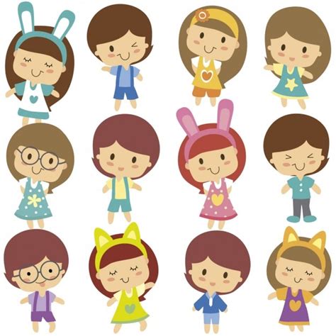 Free Vector Cute Kids Character