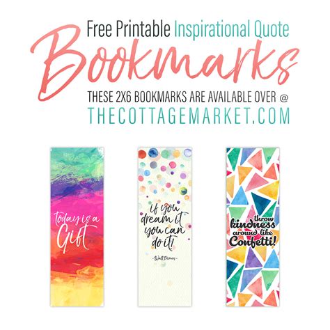Free Printable Bookmarks With Inspirational Quotes
