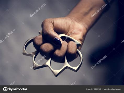Closeup Hand Brass Knuckles Stock Photo By ©rawpixel 193327360