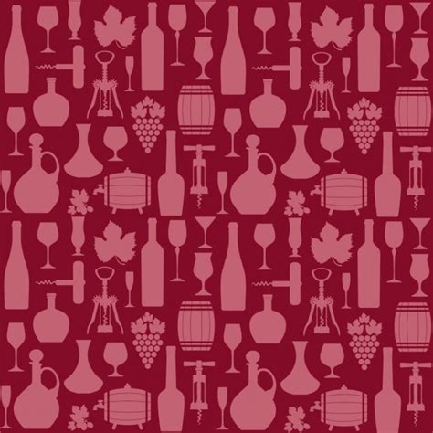 Free Vector Red Pattern Of Wine Elements