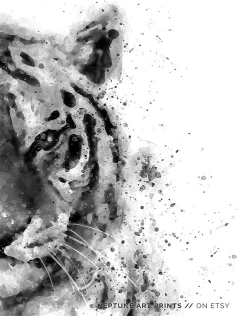 Tiger Watercolor Printable Black And White Tiger Tiger Painting