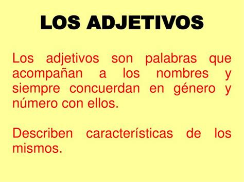 Ppt Los Adjetivos Powerpoint Presentation Free Download Id3084277