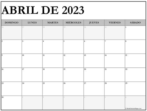 Abril De 2023 Calendario Gratis Calendario Abril