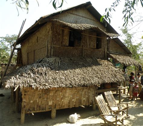 House In Chin Village Up River From Mrauk Au Rakhine State Myanmar