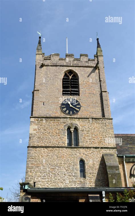 Hucknall Church Clock Tower Stock Photo Alamy