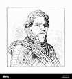 Ilustración antigua de un retrato de Mauricio de Nassau, Príncipe de ...